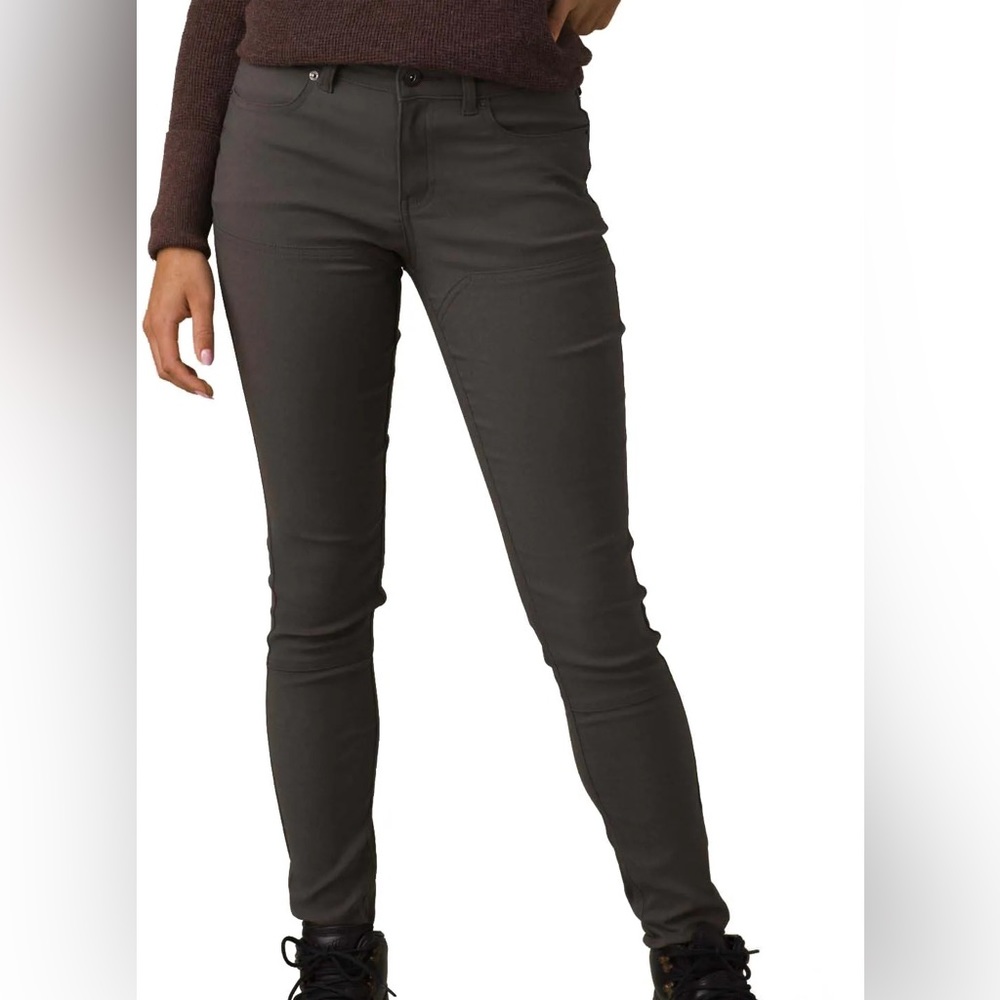 Prana Southport pants skinny stretch elastic dark iron jeans size 4 regular new